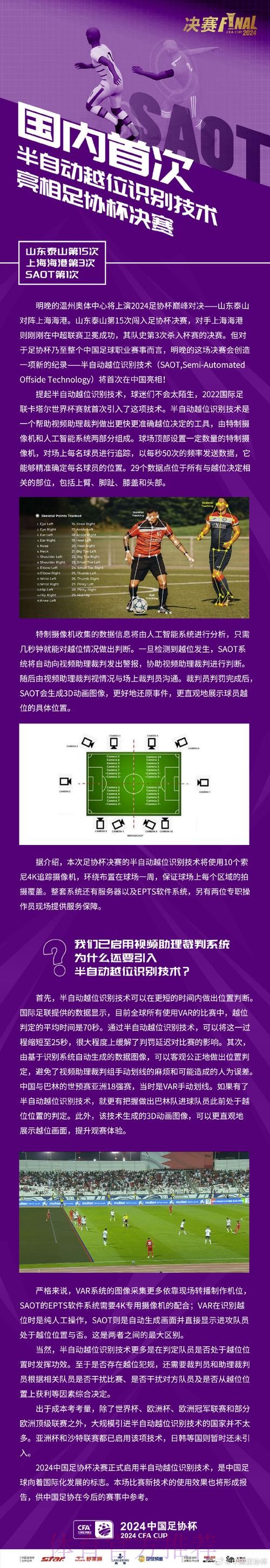 国内首次！半自动越位识别技术亮相足协杯决赛